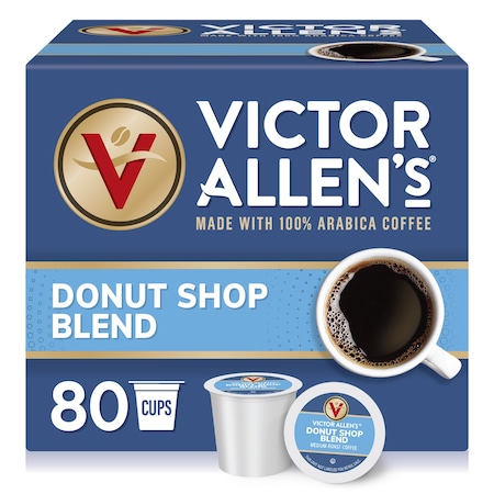Victor Allen Victor Allen's Coffee Donut Shop Blend, Medium Roast, 80 Count, Single Serve Coffee Pods for Keurig K-Cup Brewers, PK80 FG014606RV